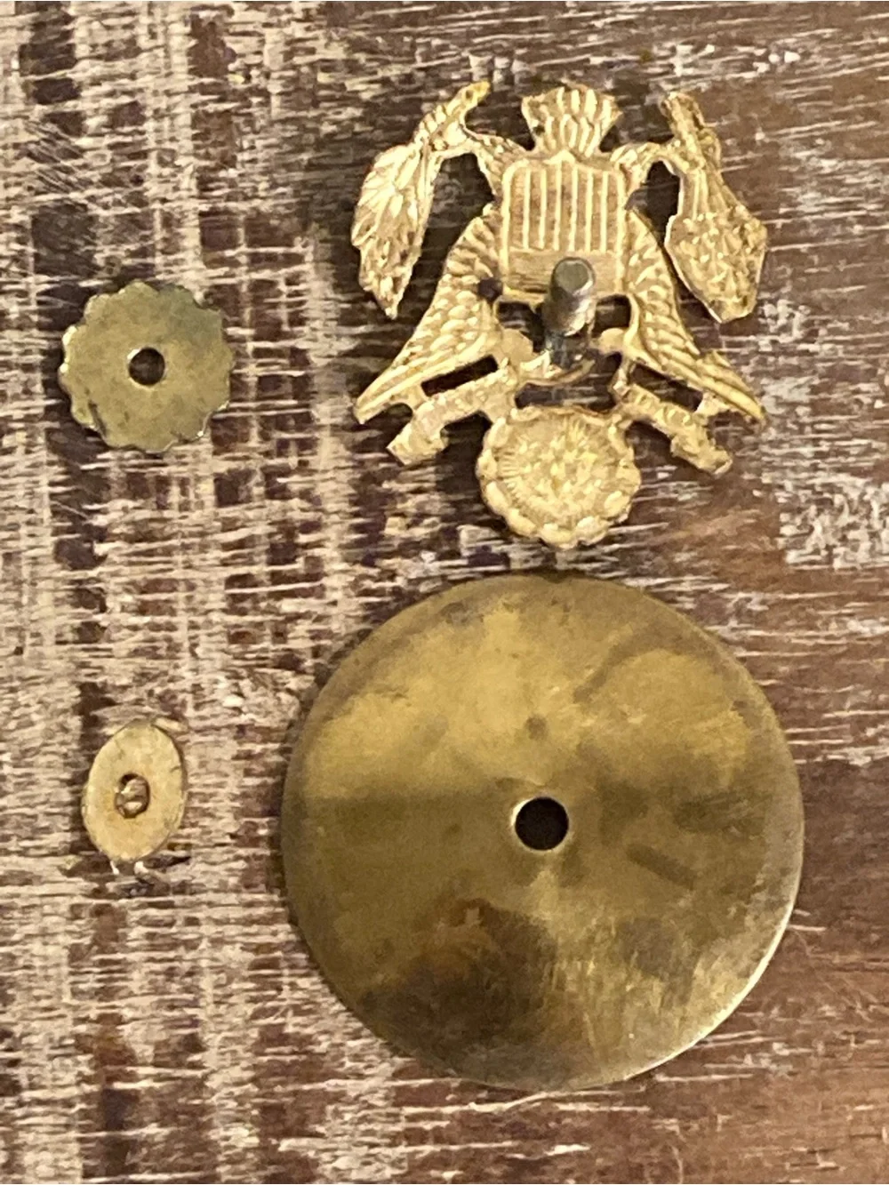 Vintage Eagle WWII Military Button - Brass Tone - Enlisted US Army Hat Pin